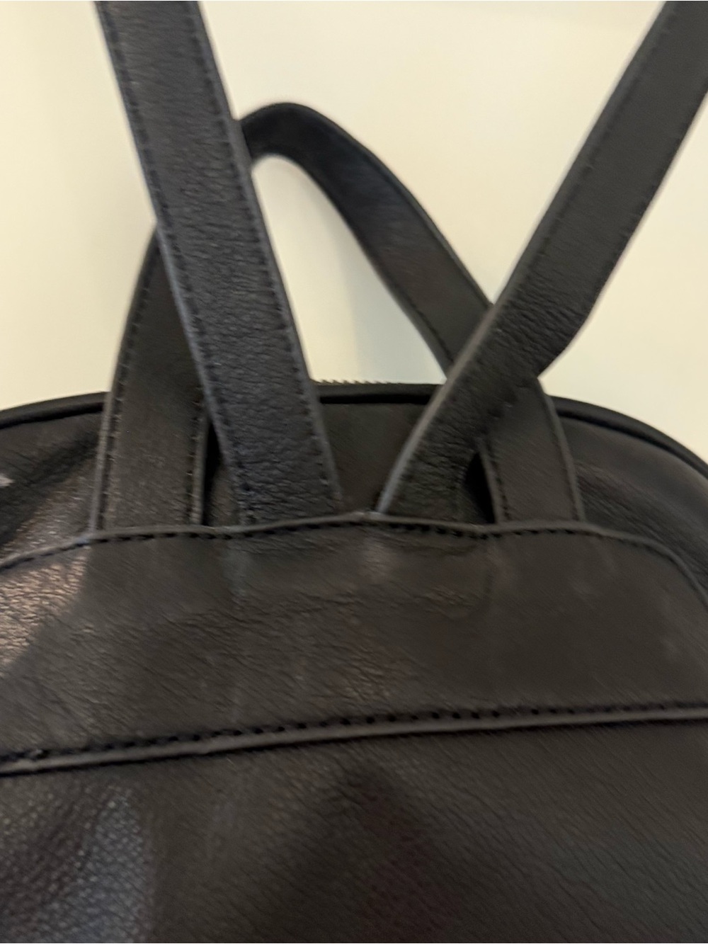 Margot Black Mini Small Leather Square Backpack 11.5" by 9" Travel Adjustable - Picture 8 of 9